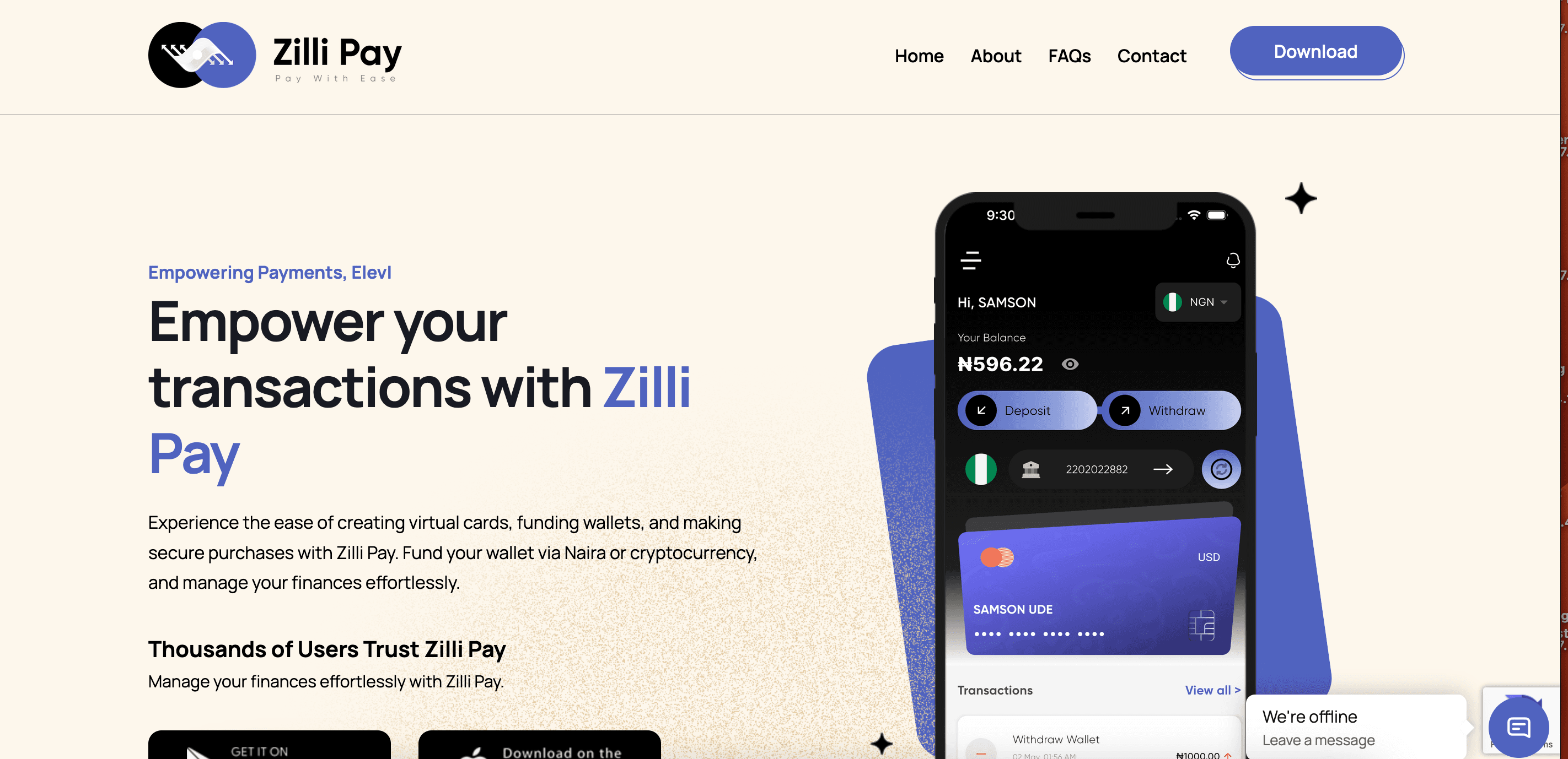 ZilliPay (Web and Mobile app)